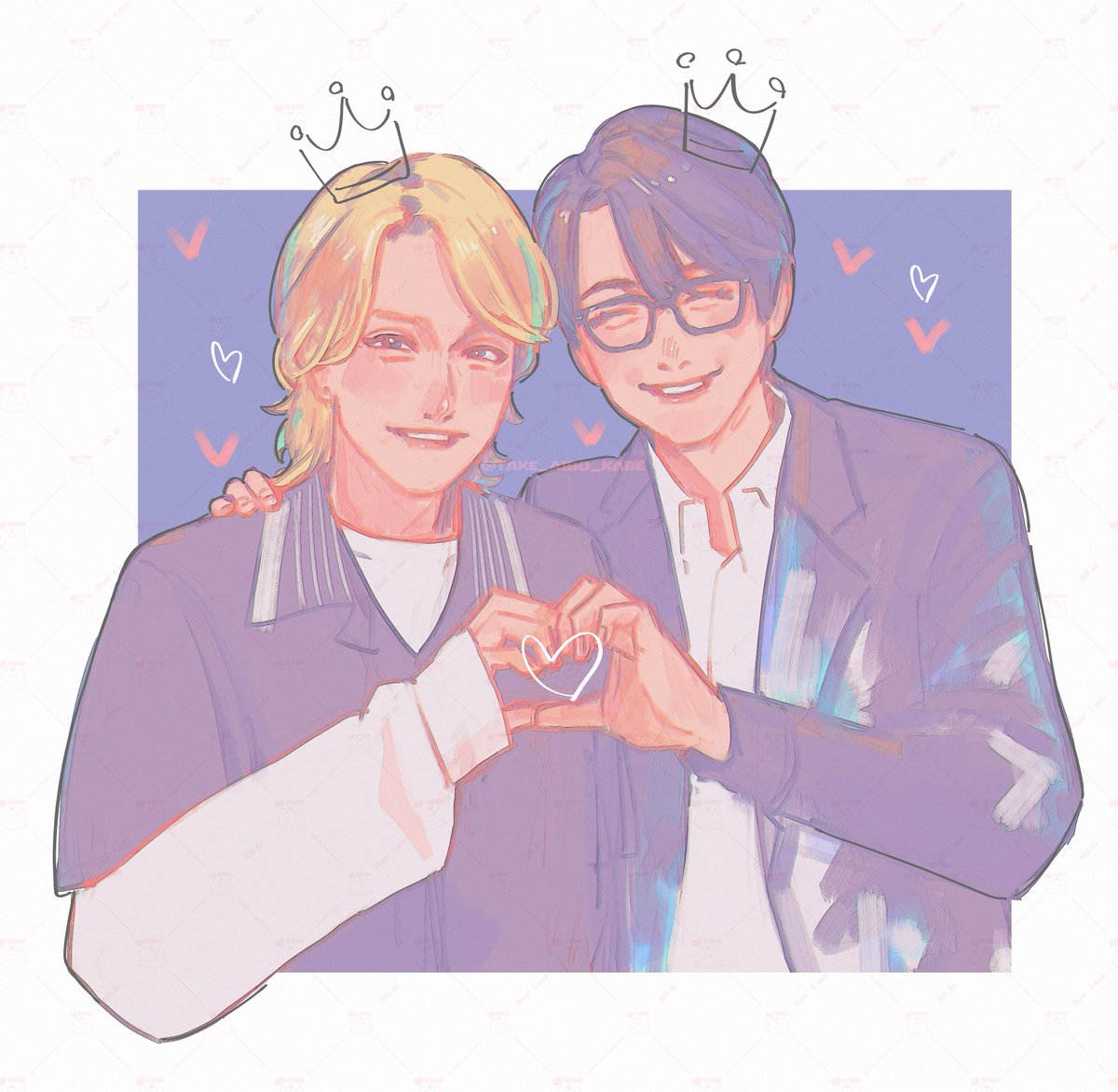 あの手越とミッチー可愛かったので模写✍️