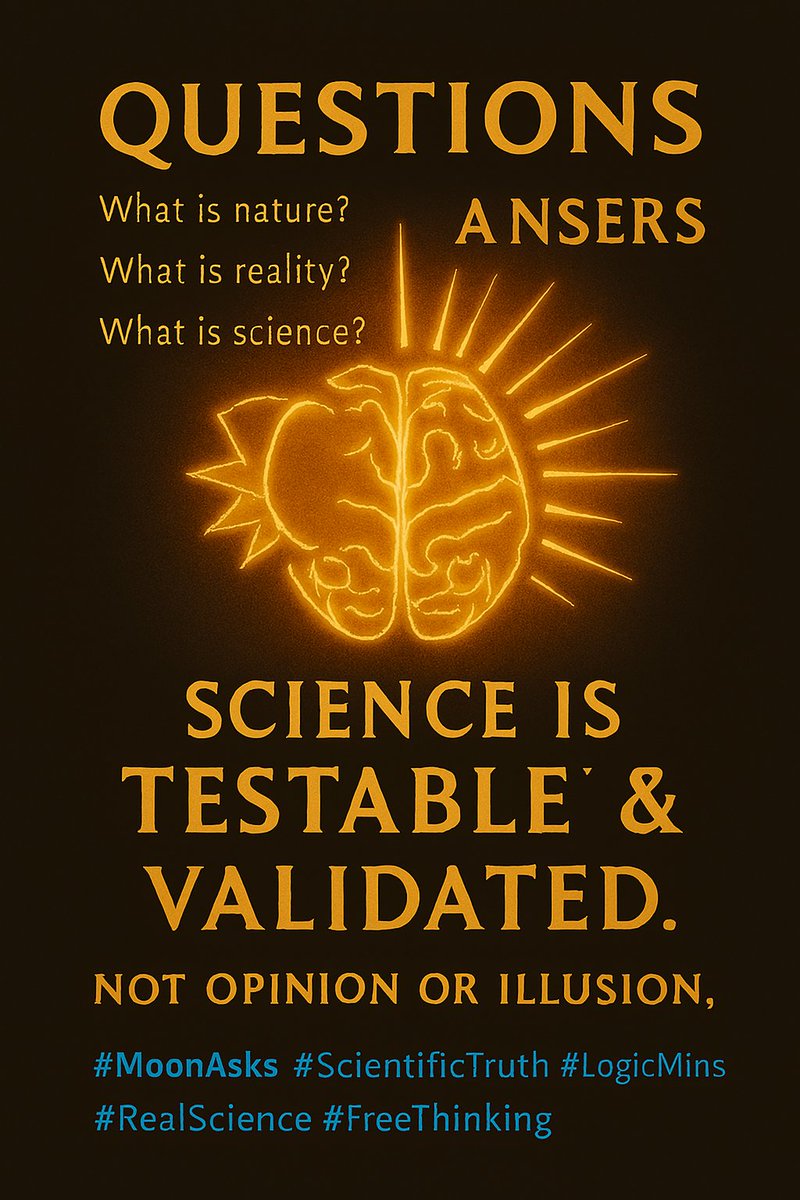 MoonismForhn's tweet image. Moon Logic #2 — What makes science real?It’s not the symbols. It’s not the jargon. It’s the method.Testable. Repeatable. Predictive.#MoonLogic #ScientificTruth #LogicWins #RealScience #FreeThinking