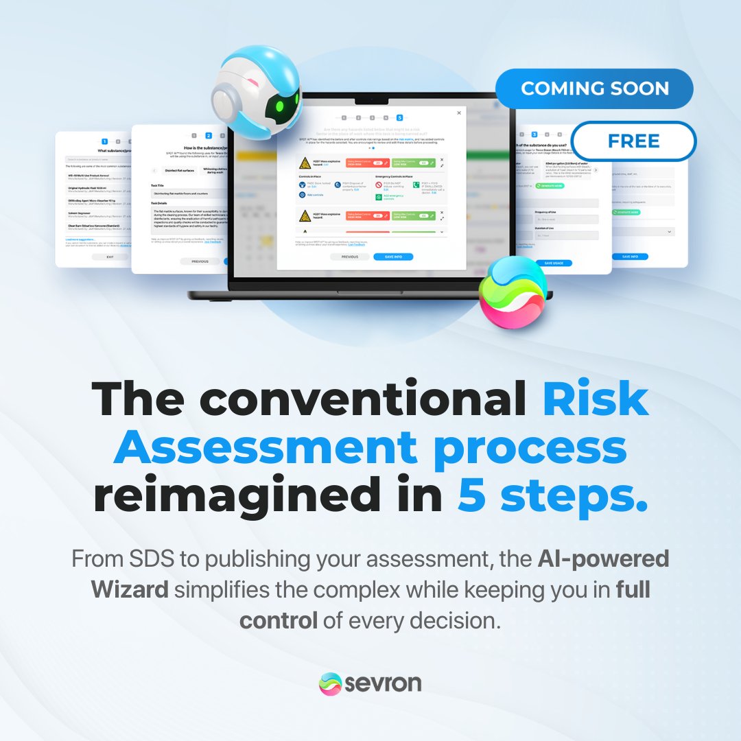 SevronLtd's tweet image. We’re getting ready to streamline risk assessments into just five clear steps.

You’ll cut admin, improve accuracy, and stay focused on keeping people safe.

Watch the demo to see the platform in action: go.sevron.co.uk/41Ti2dX

#WorkplaceSafety #COSHH #RiskManagement