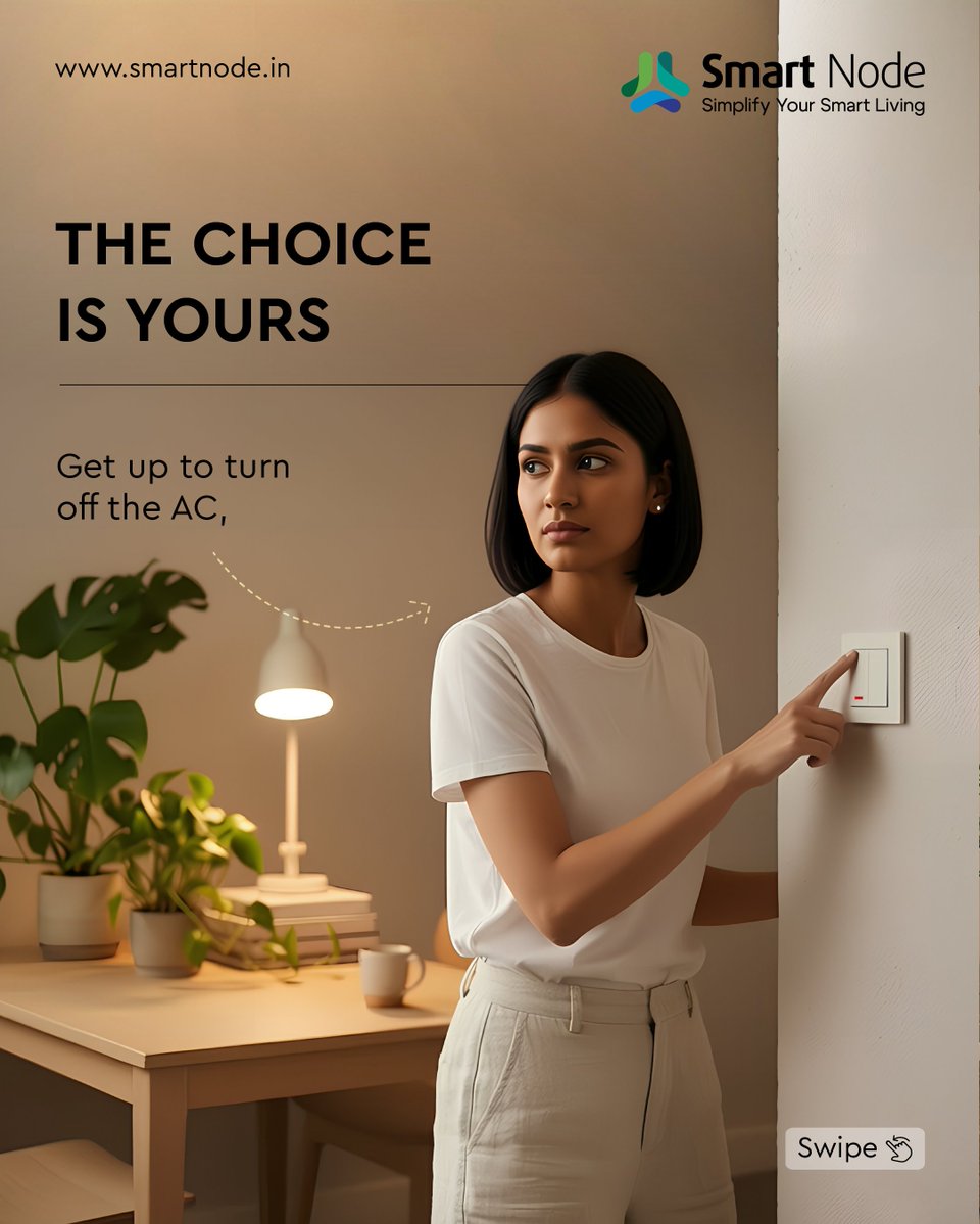 smartnode__in's tweet image. Whether you’re in bed, relaxing on the couch, or too cozy to move - adjust the temperature, change modes, or schedule cooling right from the #SmartNodeApp.

Visit - smartnode.in
Call us - +91 78638 08713

#SmartNode #SmartLivingSpace #WireLessAutomation #LuxuryLiving