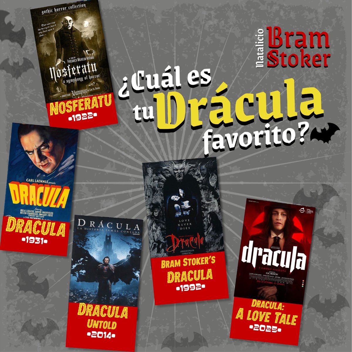 ConecteUAEMex's tweet image. Un día como hoy, pero de 1847 nació en Irlanda el escritor Bram Stoker, creador de “Drácula”. El conde más famoso de la literatura que no solo vive en las páginas de los libros, sino también en la pantalla grande.  🧛🦇

#Cine #Drácula #BramStoker #TerrorClásico #DraculaFans