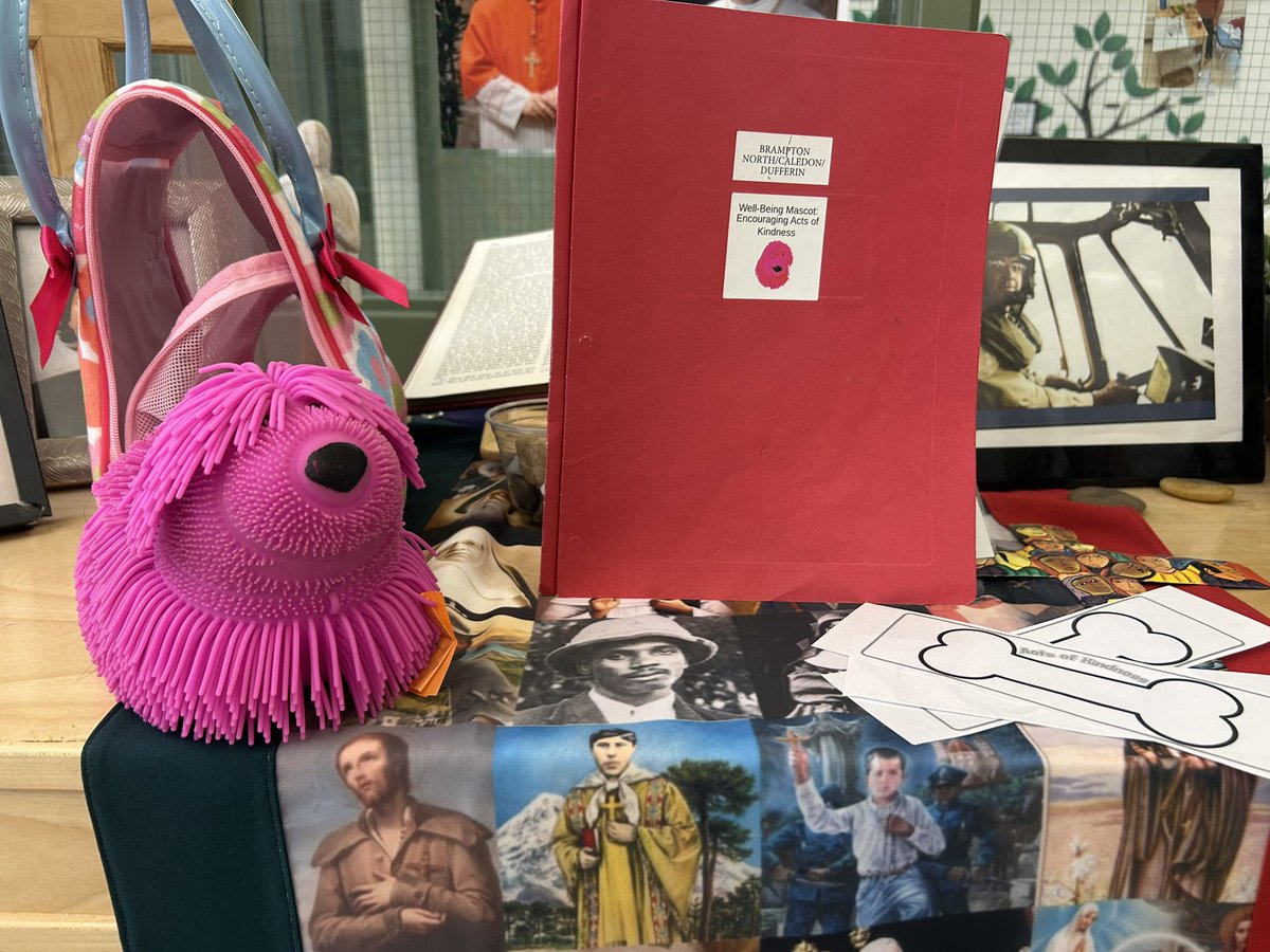 The travelling 🧳 Well-Being  Mascot made it to St. Peter this week from <a href="/StBenedictDP/">StBenedictRavens</a> 

All classes hosted, fed them #kindness bones &amp; came up with possible names 💜 

We’ll drop them at <a href="/StCorneDPCDSB/">St. Cornelius School</a> Monday to spread more  #kindness ! 

<a href="/DPwellness4all/">DPwellness4all</a> 
<a href="/DPCDSBSchools/">Dufferin-Peel Catholic District School Board</a> 
#BNCD