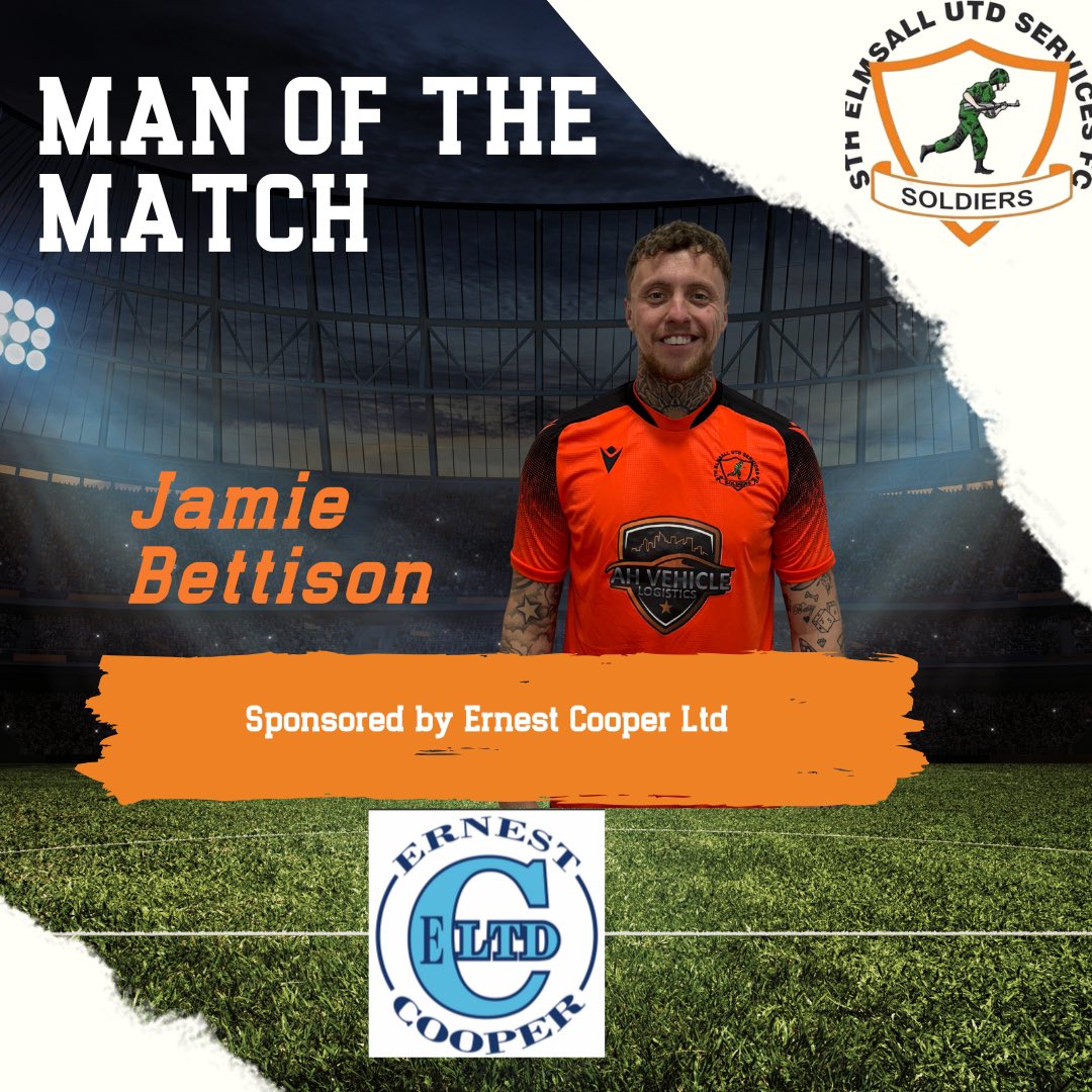 ElmsallFc's tweet image. Man of the match

Jamie Bettison, everywhere today and deserved to be on the winning side.

Proudly sponsored by Ernest Cooper Ltd

UTS🍊