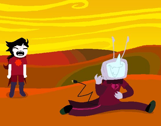 Tenna and Spamton as iconic Homestuck panels

#spamtenna #deltarune