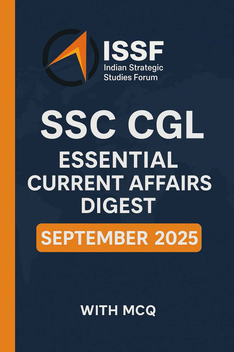 Billions of SSC and Banking paglus must read ISSF's current affairs compilation with practice MCQs

July to October 2025 - t.me/issfssccgl/47

January to June 2025 - t.me/issfssccgl/28