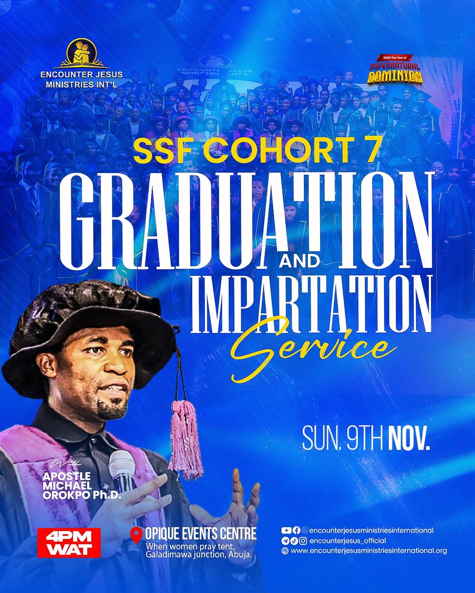 EJMI_official's tweet photo. GRADUATION & IMPARTATION SERVICE
This Sunday, destinies will be commissioned, mantles released, and fresh fires ignited for kingdom impact.
#encounterjesus #ejmi #jesus
#encounterjesusinternational #encounterjesusuk
#encounterjesusmanchester https://t.co/Eymh1NPGNB