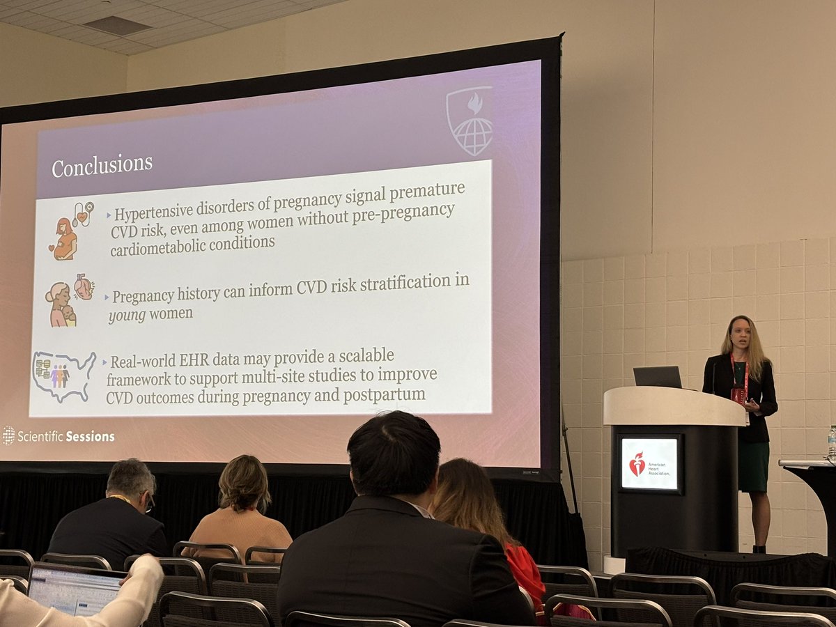 👏 Terrific presentation by Dr. Theresa Boyer today in the #AHA25 Young Investigator Award Session — showcasing outstanding science and innovation in women’s CVD research

Even more exciting: simultaneous publication in Circulation 🔥

#AHA25 <a href="/DrAnumMinhas/">Anum Minhas</a> <a href="/ChiadiNdumele/">Chiadi Ndumele</a>
