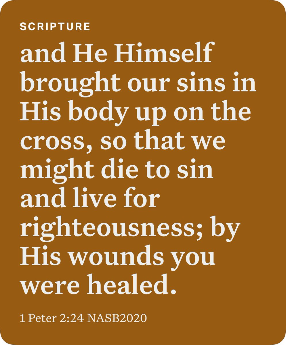 MattEB's tweet photo. 1 Peter 2:24 NASB2020 https://t.co/AcJNI5F714 https://t.co/E5CjkLyXM0