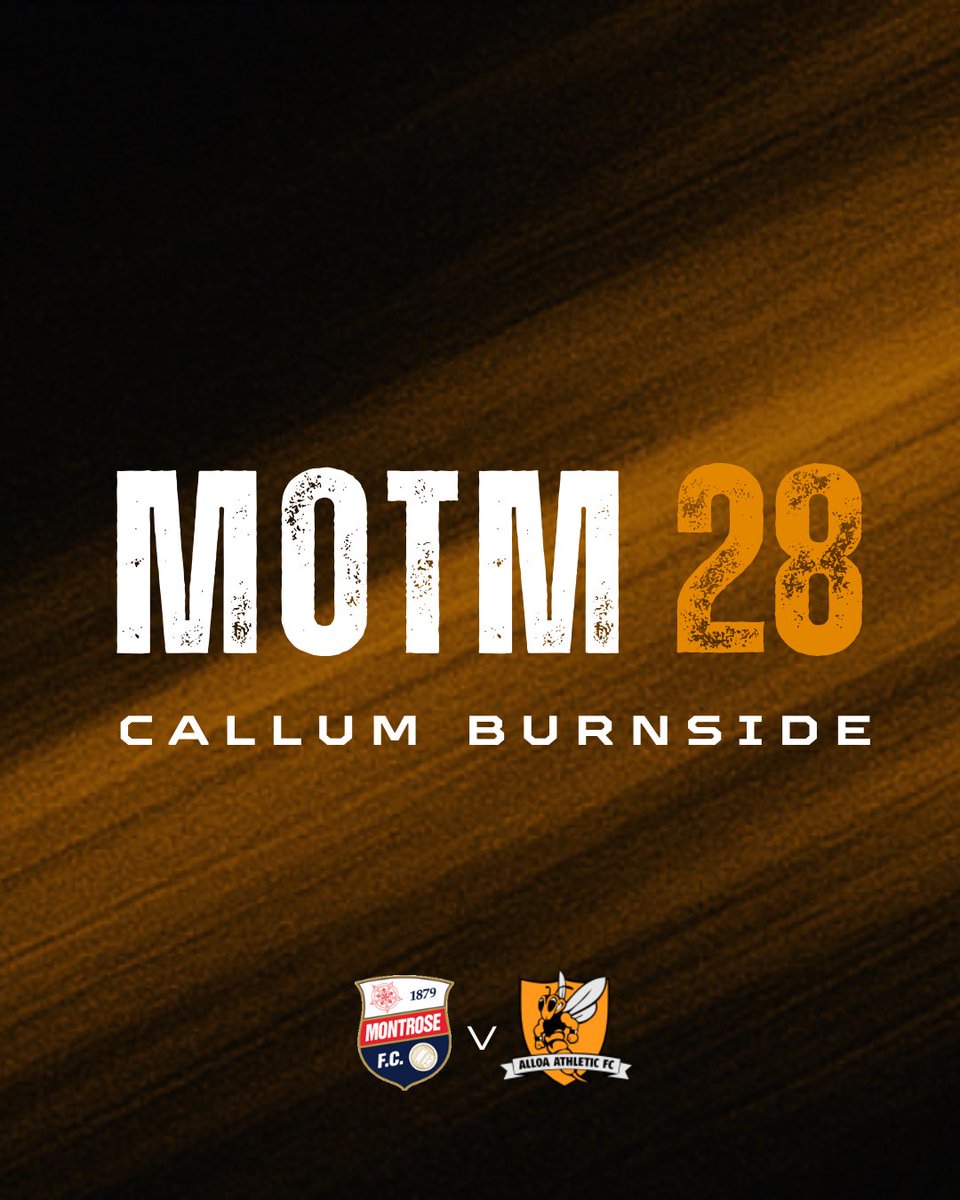 AlloaAthleticFC's tweet photo. 👏 Callum Burnside

For the second week in a row, WaspTV award the Man of the Match to the goal-scoring winger. https://t.co/DBdOP54aUW