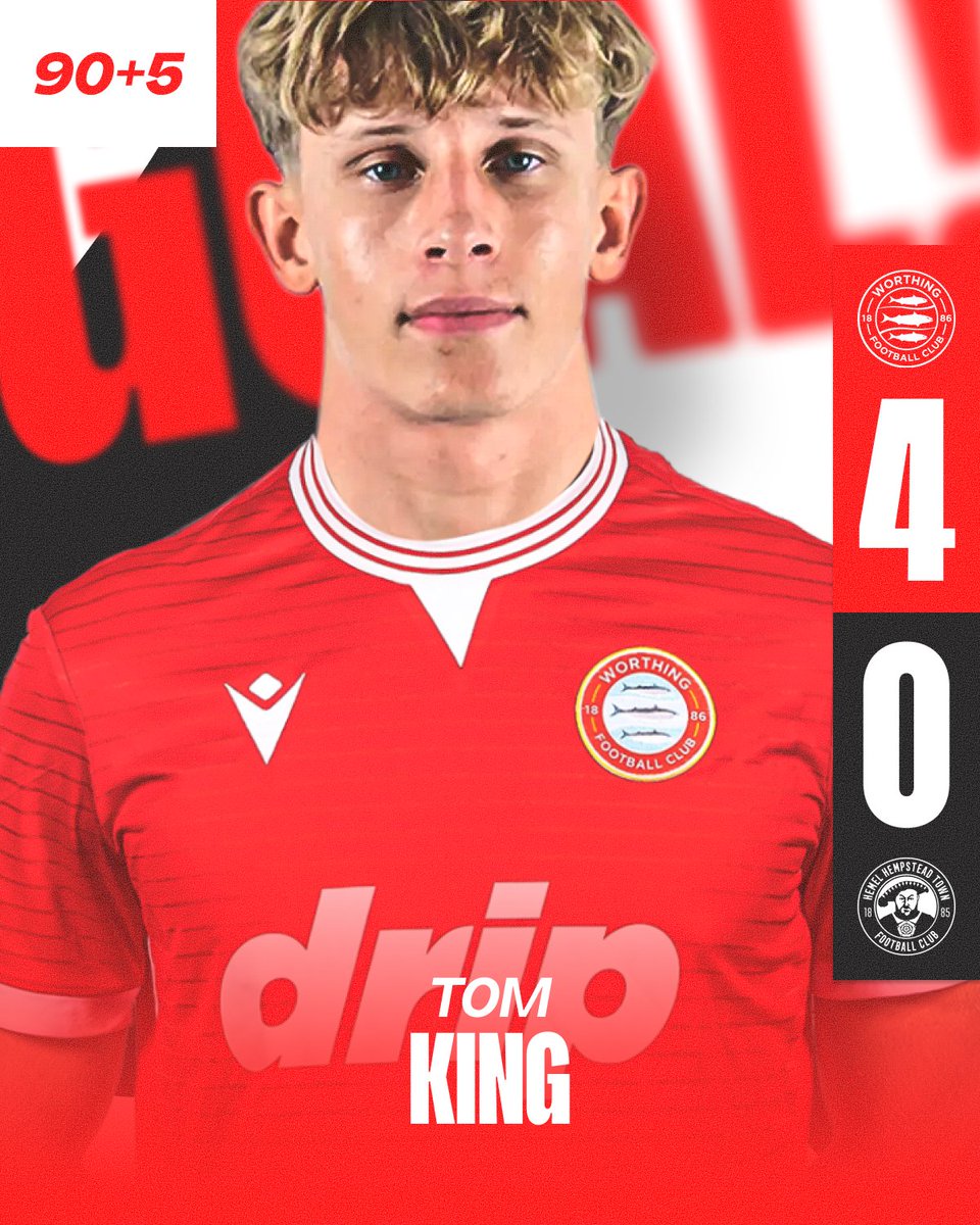 WorthingFC's tweet photo. TOM KING ADDS A FOURTH IN STOPPAGE TIME! https://t.co/F7iCmTIGhy