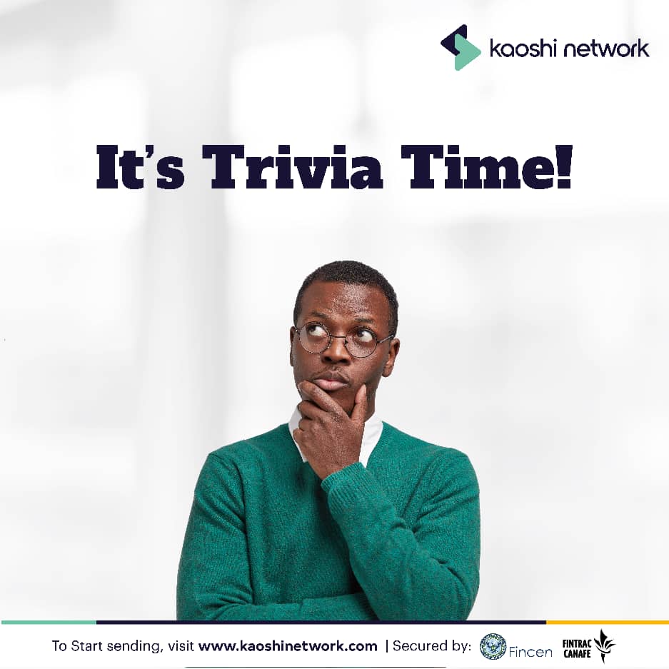 How much do you really know about Fintech? It's trivia time!

🧵(Thread)
Try question 2! 

#Trivia #Quiz #KaoshiNetwork