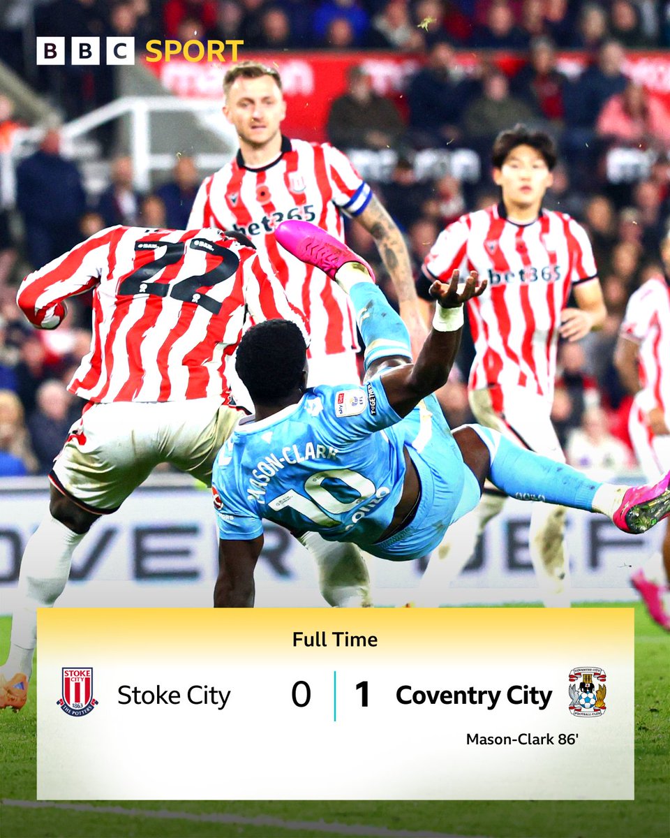 FULL TIME!

Stoke City 0️⃣ Coventry City 1️⃣

Have your say on what you saw this afternoon ⤵️

📞 0800 75 65 200

📲 CWR - plus your message to 81333

📻 bbc.in/484gAIb

#PUSB #BBCFootball