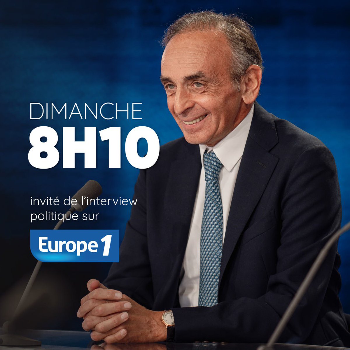 Demain matin Éric Zemmour sera sur Europe 1 à partir de 8h10 !!
#EricZemmour 
#Reconquête