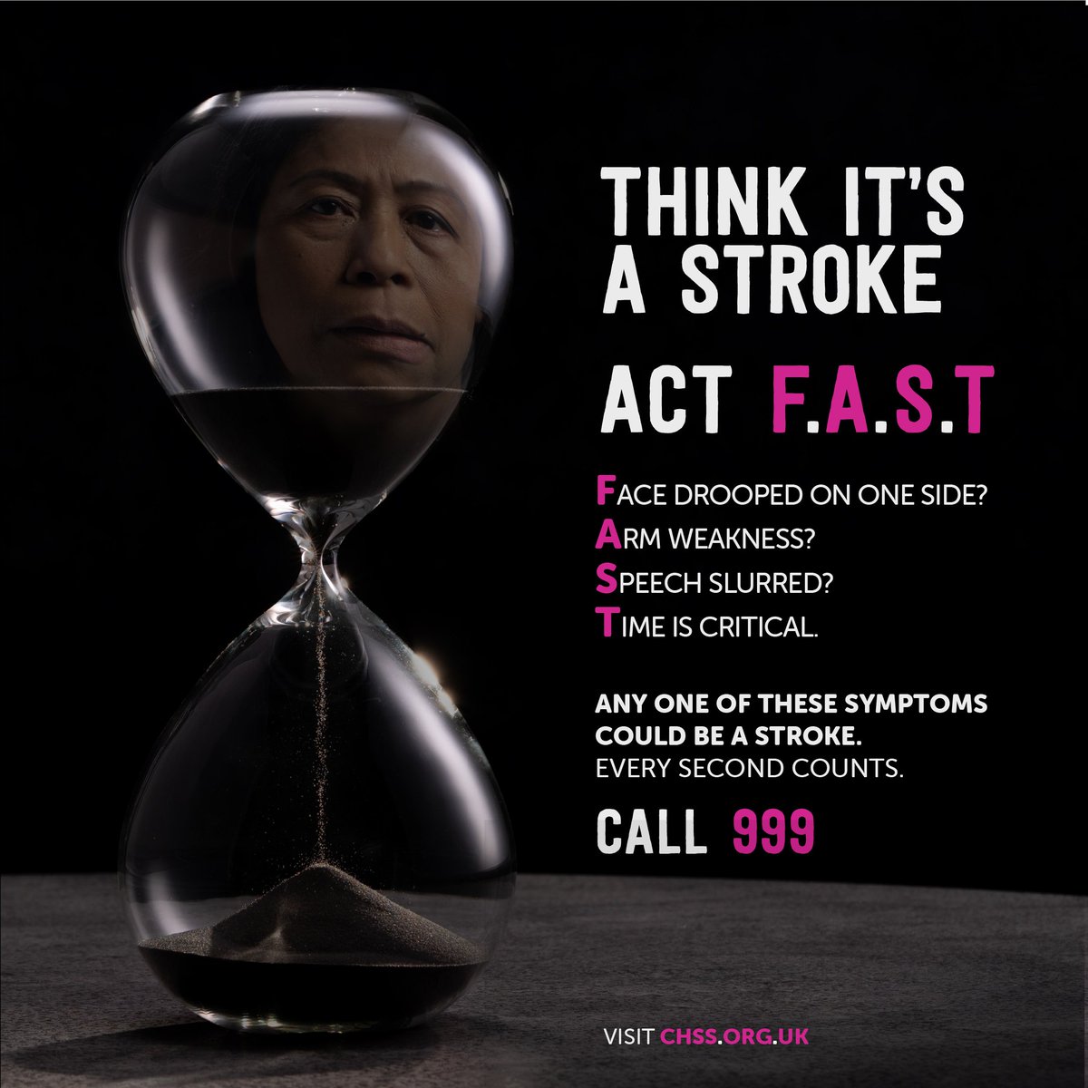 NHSGrampian's tweet image. Acting FAST can make all the difference and save a life.

Learn to spot the symptoms: FACE, ARM, SPEECH, TIME - every second counts.

Visit: chss.org.uk/fast

#actFAST