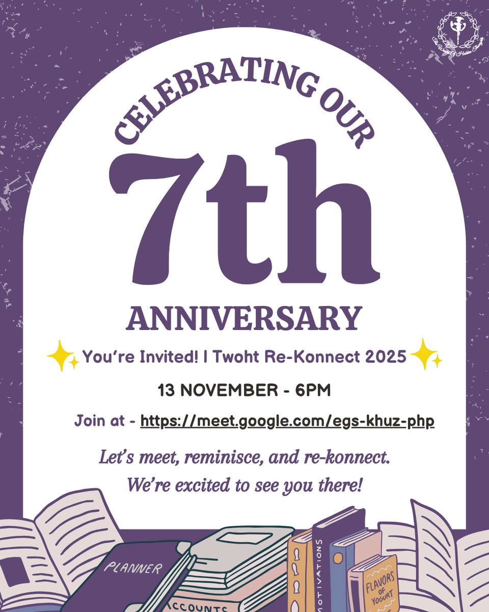 TWOHT_FAMILY's tweet photo. ✨ Let’s turn the pages once again! ✨
7 years of bonds, 7 years of stories, and countless memories that shaped us.
This anniversary, join us for TWOHT RE-KONNECT.
Date: 13th November
Time: 6:00 PM
Platform: Google Meet
Link: https://t.co/leLd1yfH1t https://t.co/cn95li21tW