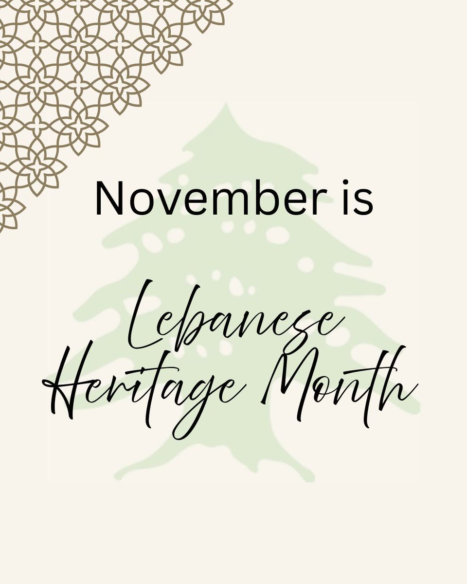 🇱🇧 Celebrating Lebanese Heritage Month—honoring the strength of the cedar, the warmth of the people, and the richness of Lebanese culture. 

#LebaneseHeritageMonth