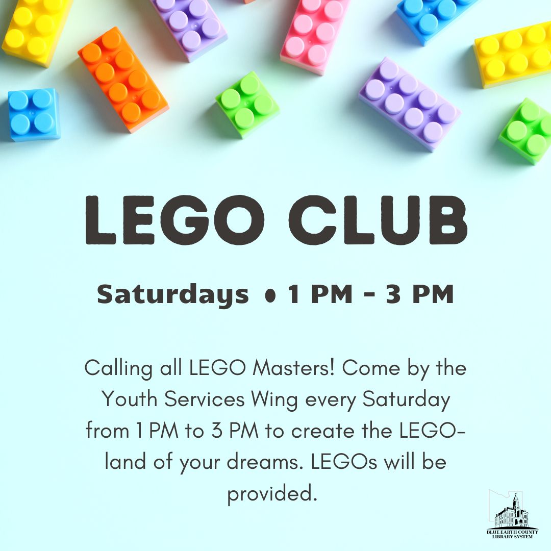 BECLibrary's tweet photo. It's Saturday, so you know what that means... LEGOs!!!
We'll have the bricks out for LEGO Club from 1 PM to 3 PM, so come get creative with us. https://t.co/4u2lftrLpC