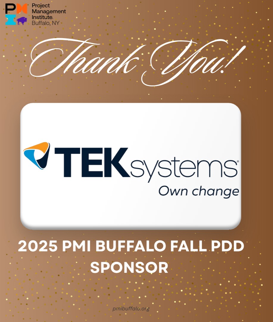 🌟 A Huge Thank You to Our Sponsor: TEKsystems 🌟

🎉We’re incredibly grateful to #TEKsystems for supporting PMI Buffalo’s Fall Professional Development Day (PDD) on November 18th as a Sponsor!

🔗 Learn more about TEKsystems : teksystems.com

#PMIBuffalo  #TEKsystems