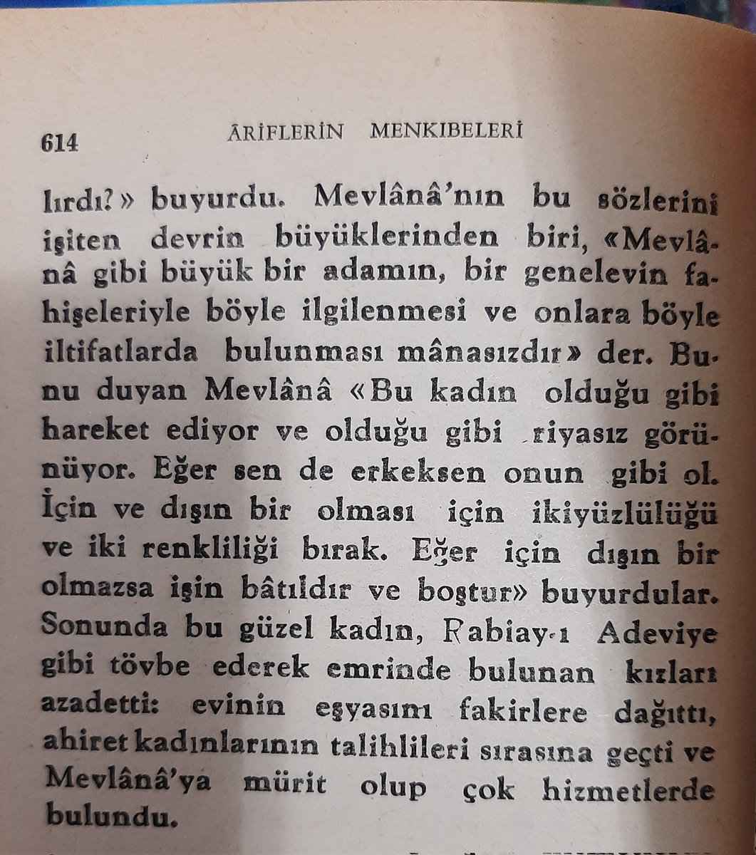 Ahmet Eflâkî'nin Âriflerin Menkıbeleri'ni karıştırırken şu ilginç bölüme denk geldim. (MEV, 1953, 613-614)