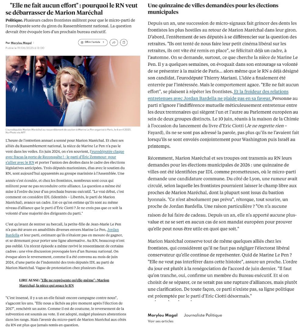 RoseLouise48520's tweet photo. @chacha28011 même @GeorgiaMeloni dit que #MLP est de #gauche sur le plan éco, et #GMeloni est pourtant la référence de @MarionMarechal ! Si le #RN refusait l'alliance avec #EZ, par loyauté #MMarechal n'aurait pas dû s'allier au #RN ; facile ensuite d'accuser #EZ de l'avoir éjectée de #R! ! https://t.co/fzAcVE60wT