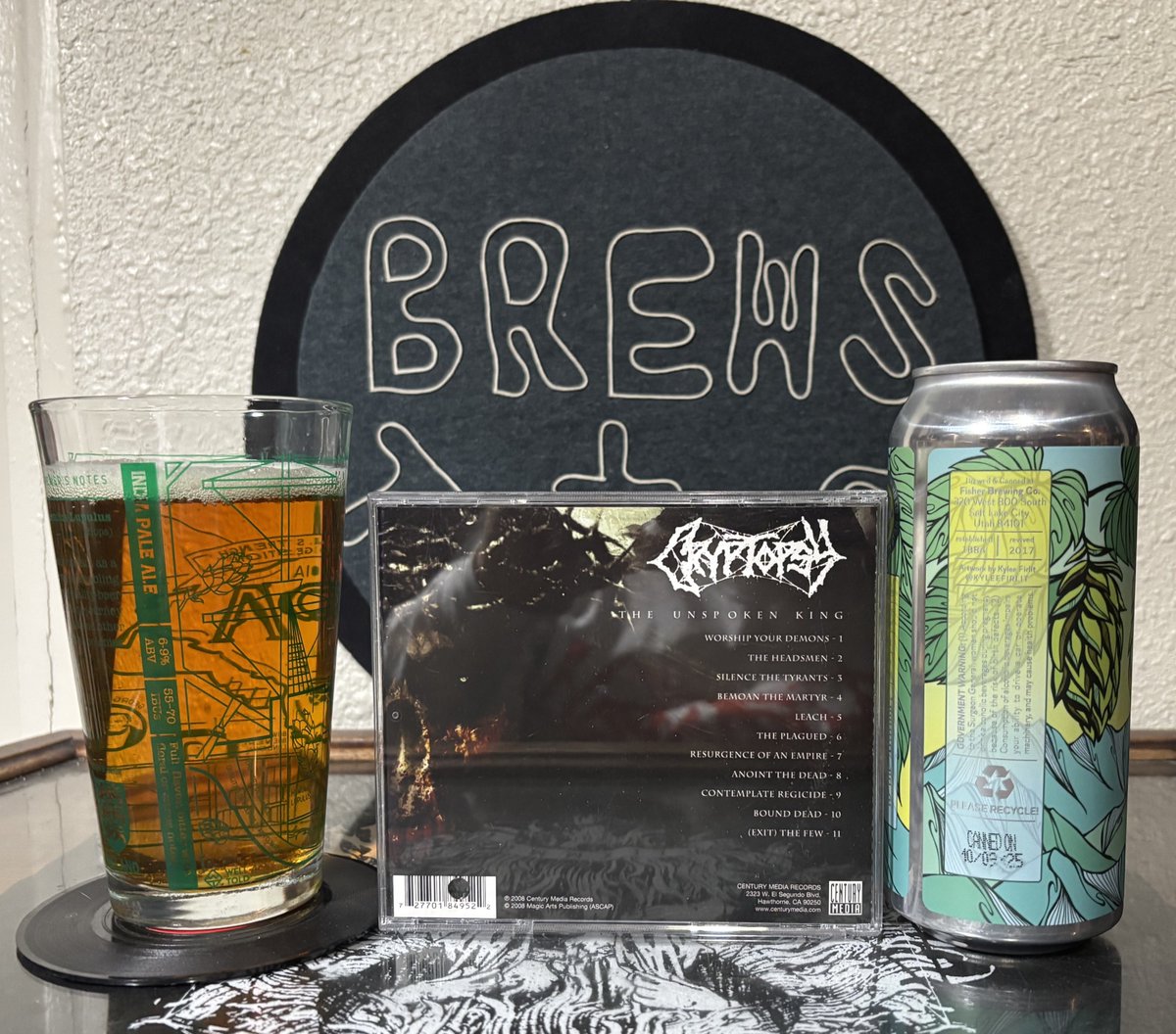 #Cryptopsy "The Unspoken King" &amp; <a href="/FisherBrewingCo/">Fisher Brewing Co</a> Fresh Hop IPA  brewsandtunes.blogspot.com/2025/11/novemb…