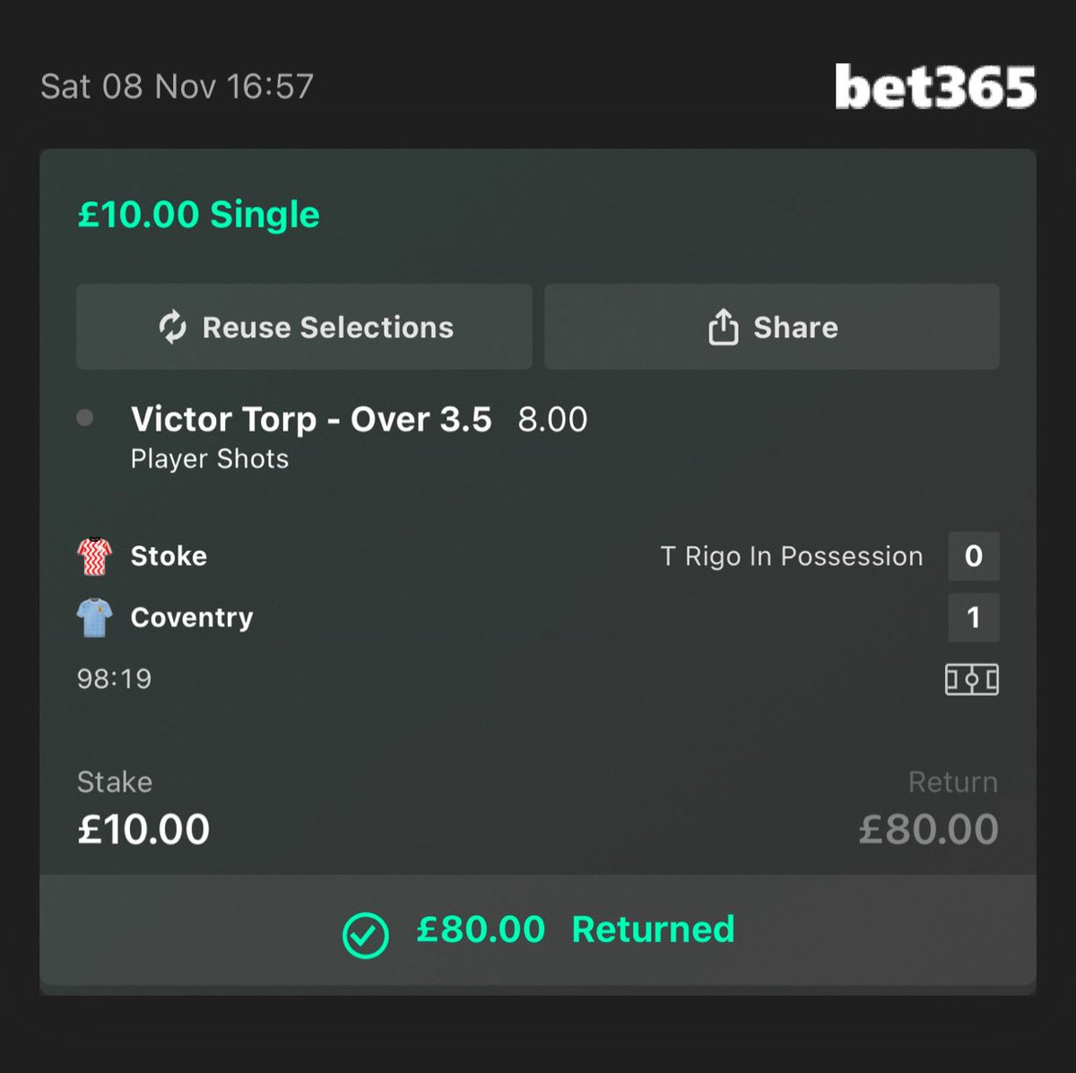 stakenbaketips's tweet photo. WHAT A DAY SO FAR IN THE VIP ‼️

TORP SHOTS FULL HOUSE

1.83 ✅
3.75 ✅
8.00 ✅

DAVIDSON SHOTS FULL HOUSE

2.00 ✅
6.00 ✅
19.00 ✅

A +15 unit day, taking us to 60 units profit for November… we’re just over a week in! 💰

Join us below ⬇️

https://t.co/vLXW4ClEQl https://t.co/TMEqTDpmRL