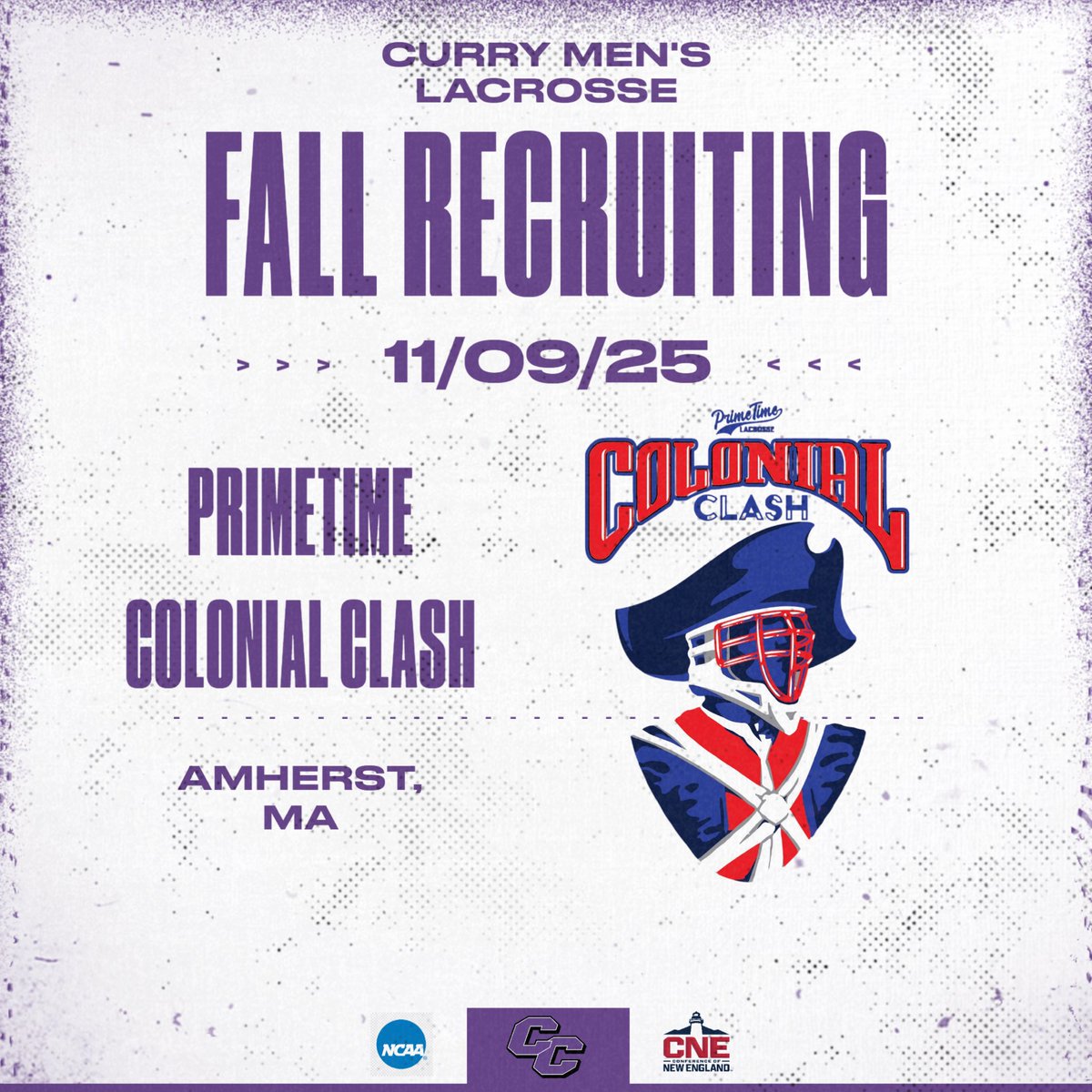 CurryMLAX's tweet image. Members of our coaching staff will be on the road at UMass tomorrow for another big day of fall recruiting! #currymlax #fallball 🍁 🥍