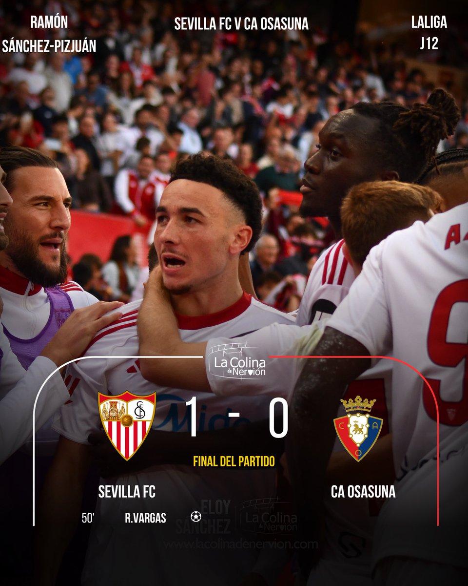 👏𝑺𝒖𝒇𝒓𝒊ó, 𝒍𝒖𝒄𝒉ó 𝒚… 𝒗𝒆𝒏𝒄𝒊ó. 

✅El Sevilla FC corta la racha de tres derrotas seguidas en LaLiga y vence ante Osasuna en un partido sufrido. 

#SevillaFC #SevillaOsasuna #CompartimosAfición #LaLiga