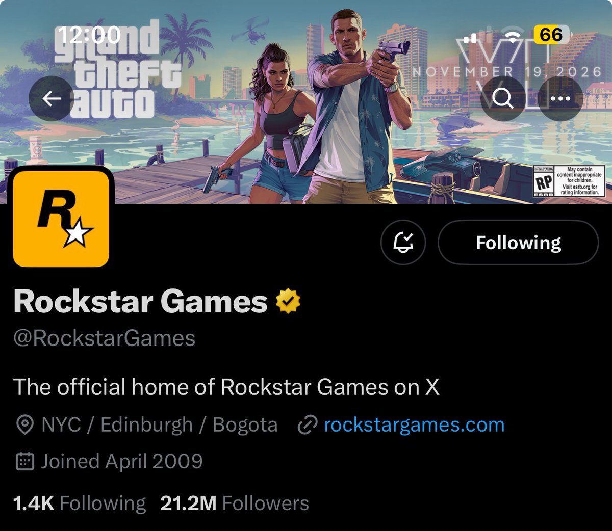 that1detectiv3's tweet image. Unlike the last delay, this time we will not be getting a trailer or any new GTA 6 info to soften the blow.

Rockstar has already changed the website and their Twitter banner artwork to highlight the new November 19 release date, so don’t expect news for a while.