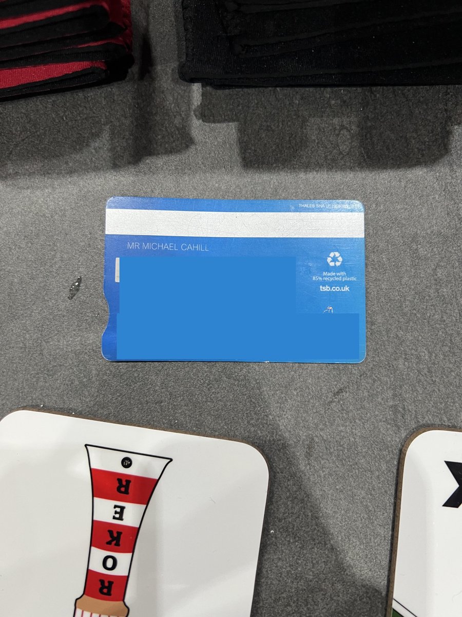 🚨 HELP

Somone has handed in a lost bank card that was found on the floor next to our Colliery Tavern stall. 

The card belongs to MR MICHAEL CAHILL

Please note that if someone comes in claiming it is their card, we will need some sort of proof that it is your card!

#SAFC