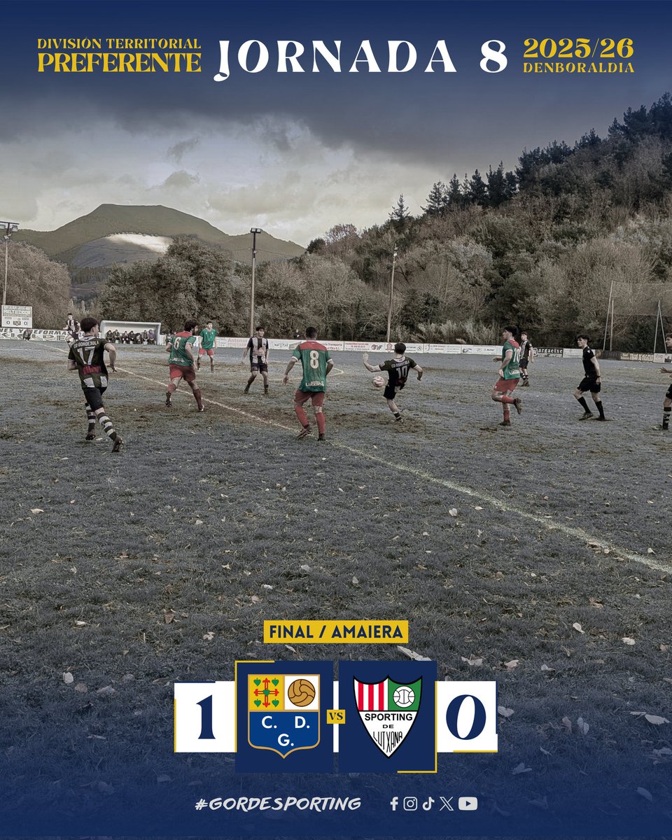 📢 AMAIERA | FINAL
C.D. Gordexola 1️⃣ - 0️⃣ Sp. Lutxana
Alain ⚽

Por fin, +3️⃣ puntazos que se quedan en casa, segunda e importantísima victoria del Gorde en esta temporada 🫂 🫶🏼🍍🔝💙🤍.
Próxima jornada contra el Arratia, segundo partido consecutivo en casa.

#GordeSporting 
⚪🔵