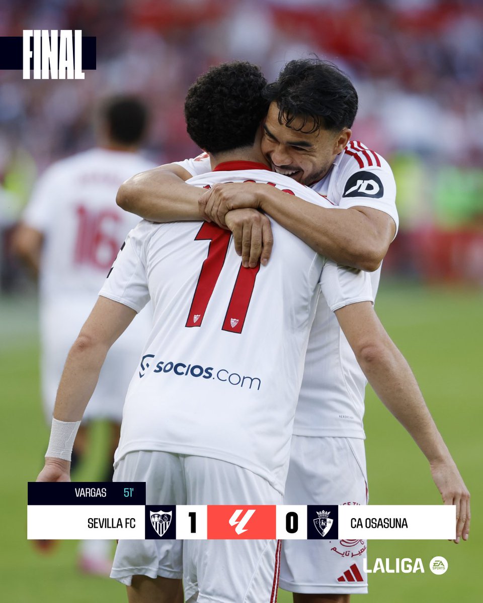 FINAL #SevillaOsasuna 1-0

❤️ ¡El <a href="/SevillaFC/">Sevilla Fútbol Club</a> se reencuentra con la victoria en #LALIGAEASPORTS!