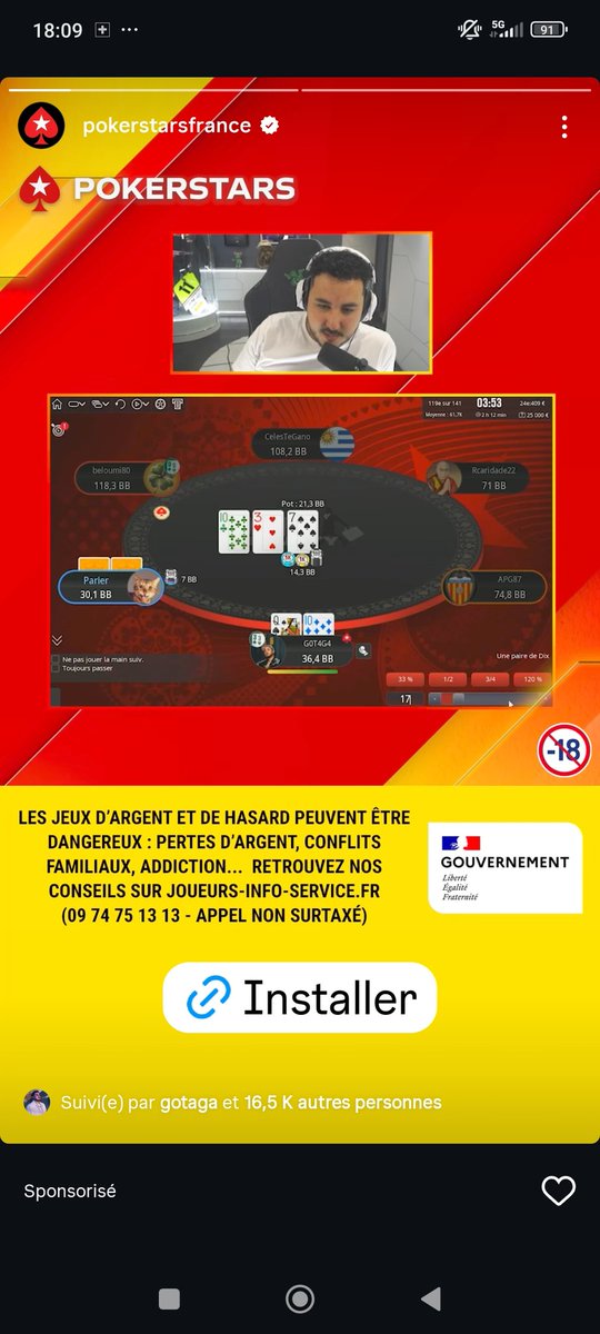 Yo <a href="/Gotaga/">M8 Gotaga</a> j'avais lu quelques parts que tu avais arrêtés les partenariats avec PokerStars, mais dans mes story Insta je tombe sur ça. On peut m'expliquer ?