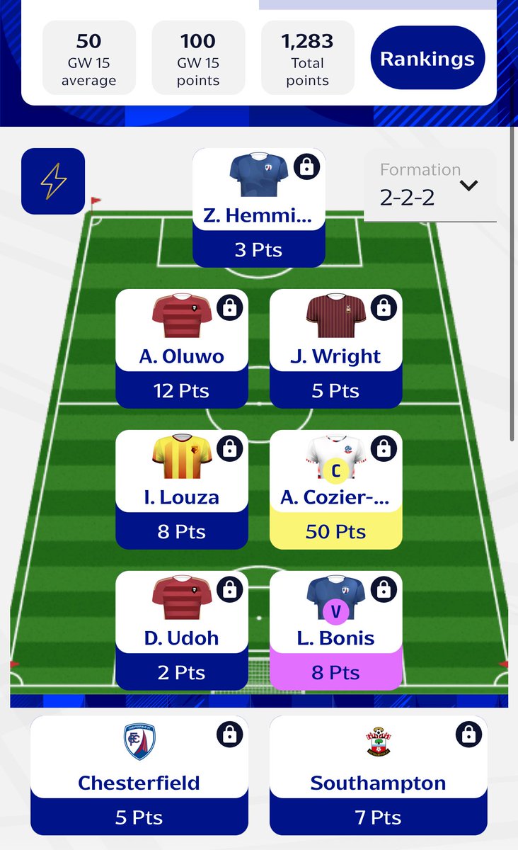 FEFL_Charlie's tweet image. GW15 ✅

🌍1

What a fucking gameweek 😂 Hundred club reached, and I can only owe it to ACD, bloke was on steroids. Bonis pen miss costed me 12 points but I shouldn’t complain. 48 point lead at the top, long may it continue 😍

#fantasyefl #fefl