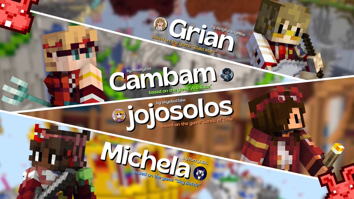 maskyzee's tweet image. 👑 MCC: Mash Up Red Rabbits Skins! ❤️🏁
➟  They dressed up for one game only, surely they&apos;ll be played! Collab w/ @KingfishingMike @skyebutfake &amp;amp; @FurryLIDL :D

‒ reposts are very appreciated!!
⇃ Download links for the skins below ⇂

[ #mcc #mccskins #redrabbits @GrianMC ]