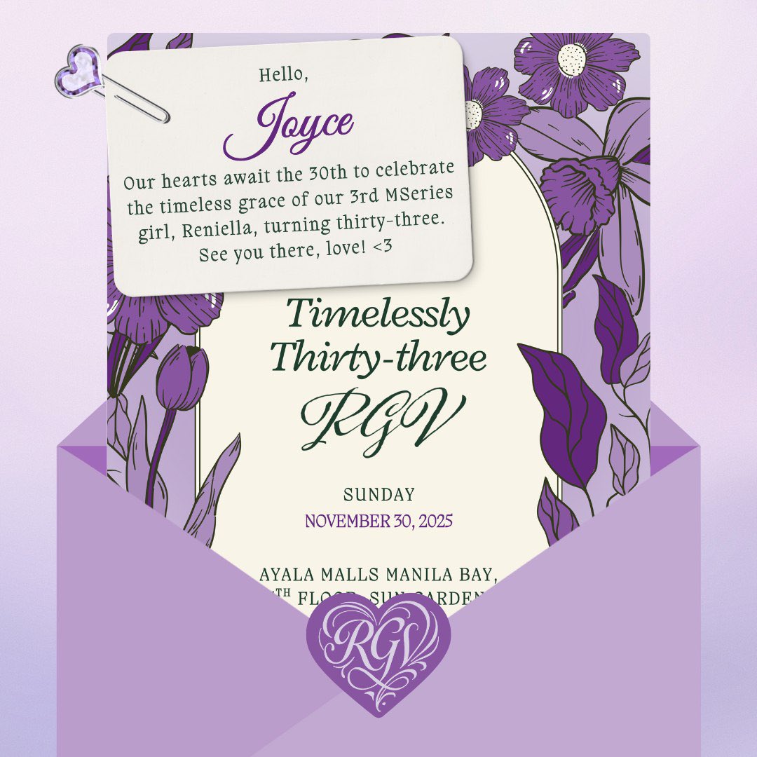 jycmntflc's tweet photo. see u 💜

#NovembREI
#TimelesslyThirtyThreeRGV
#ReniellaAtTHRIVEtyThree https://t.co/QDK1rROJjy
