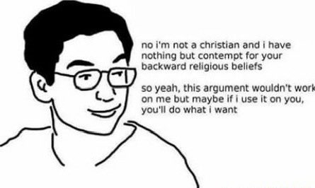 People with ✝️ in their bio will say something completely evil and psychotic then post this image if you criticize them.