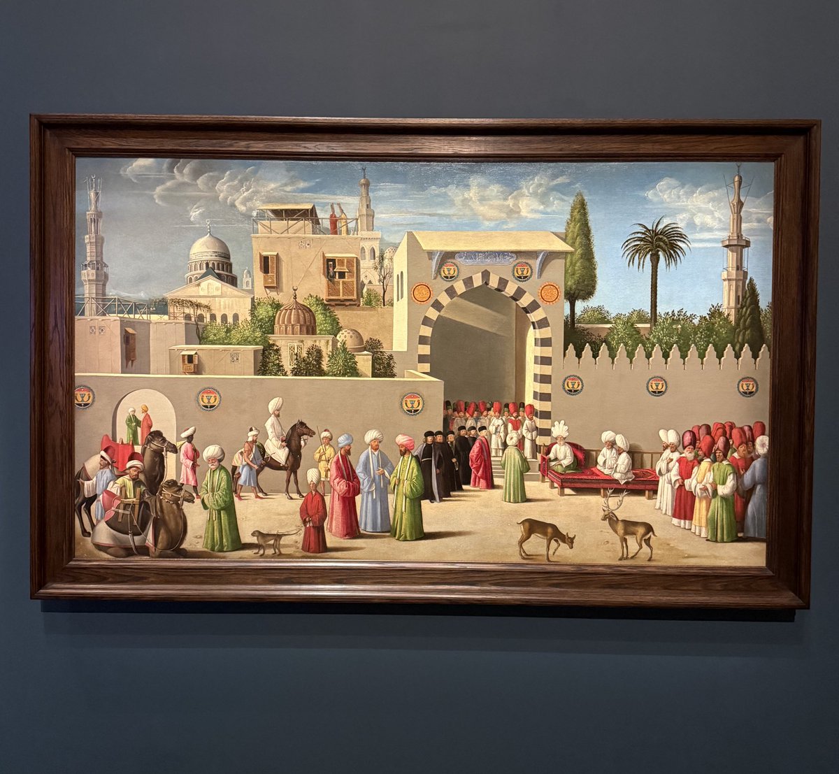 Early diplomacy shown at the exquisite Mamluk exhibition at Louvre Abu Dhabi. Venetian delegations received in Damascus 16th century.