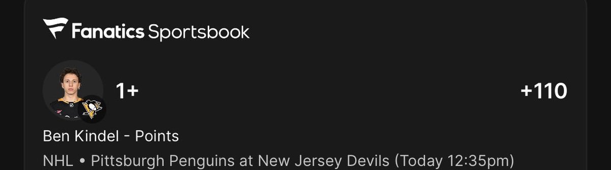 FridgeBet's tweet photo. 🏒NHL PLAY🏒

Running back Kindel for a point at plus money. 2 points in his first game on Sid’s line and he doesn’t look out of place at all. Will continue to take this line as long as they offer it.

In for .5u to win .55u

#GamblingTwitter https://t.co/iS8Wxuxvk5