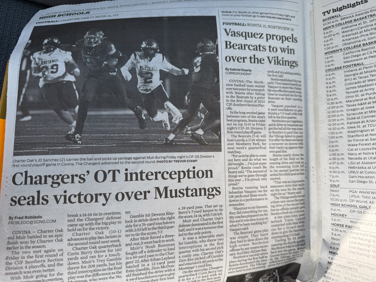 GabrielNDuarte_'s tweet photo. My first playoff story to be published in the paper! This will never get old. https://t.co/BNTXfLyle5