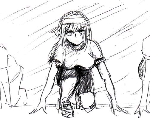 スタートを待つ七咲。 #鵺の陰陽師 