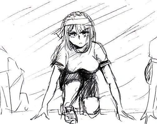 スタートを待つ七咲。 #鵺の陰陽師 