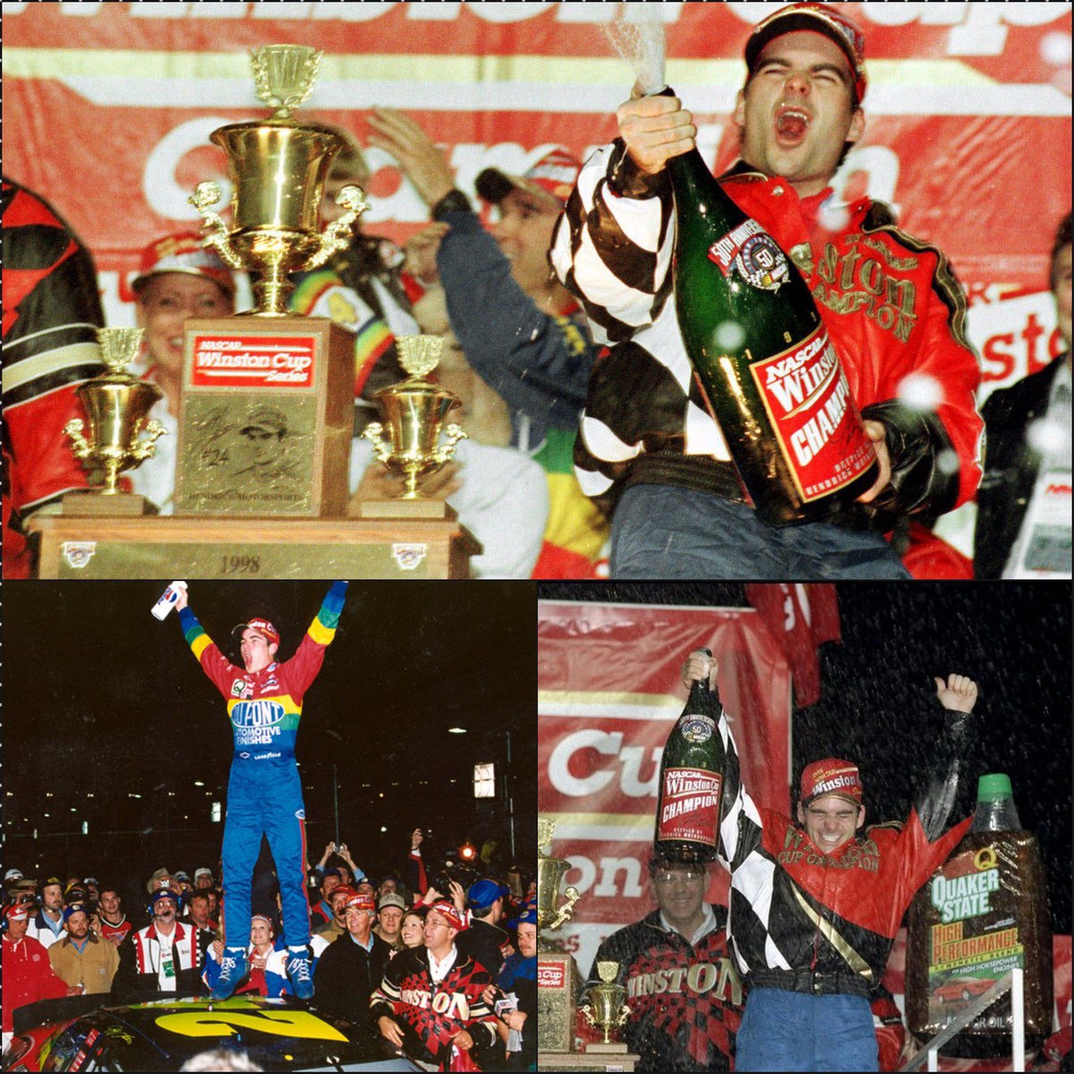 On this date [November 8] in 1998: Jeff Gordon won the <a href="/NAPARacing/">NAPA Racing</a> 500 at Atlanta Motor Speedway tying the modern-era Cup series record with his 13th victory of the season. Gordon celebrated his 3rd #NASCAR championship in a span of 4 seasons.