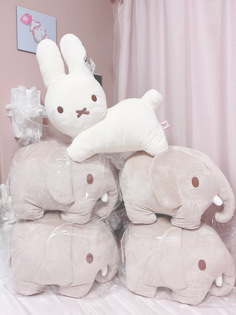 himari_sirosaki's tweet image. ワンルームにゾウの多頭飼い...🐘🐘🐘🐘🐰
私よりこの子住み着いてる家いたら教えて欲しい🤣
#ブルーナアニマル #一番くじ #ゾウ