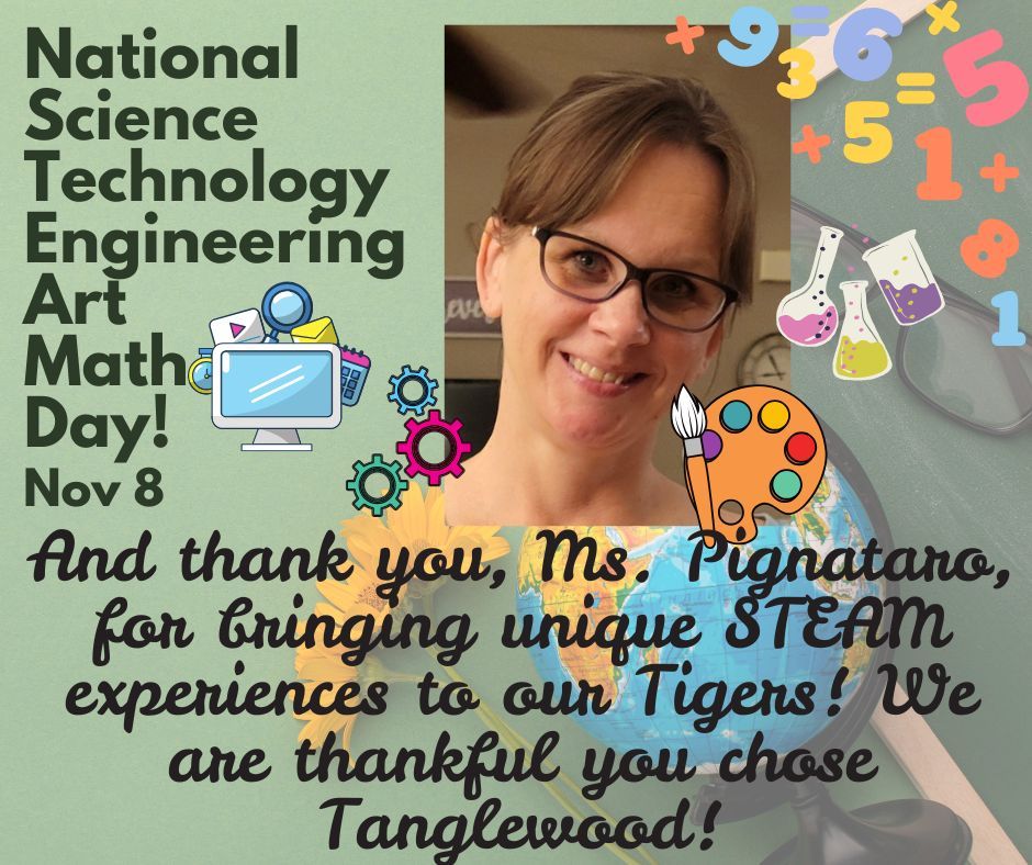 twdtigers's tweet photo. Today, November 8th, is National STEAM Day! We are thankful for the energy and experiences Ms. Pignataro brings to our Tigers! #bethewhy #derbyproud https://t.co/AMaKD7lRki