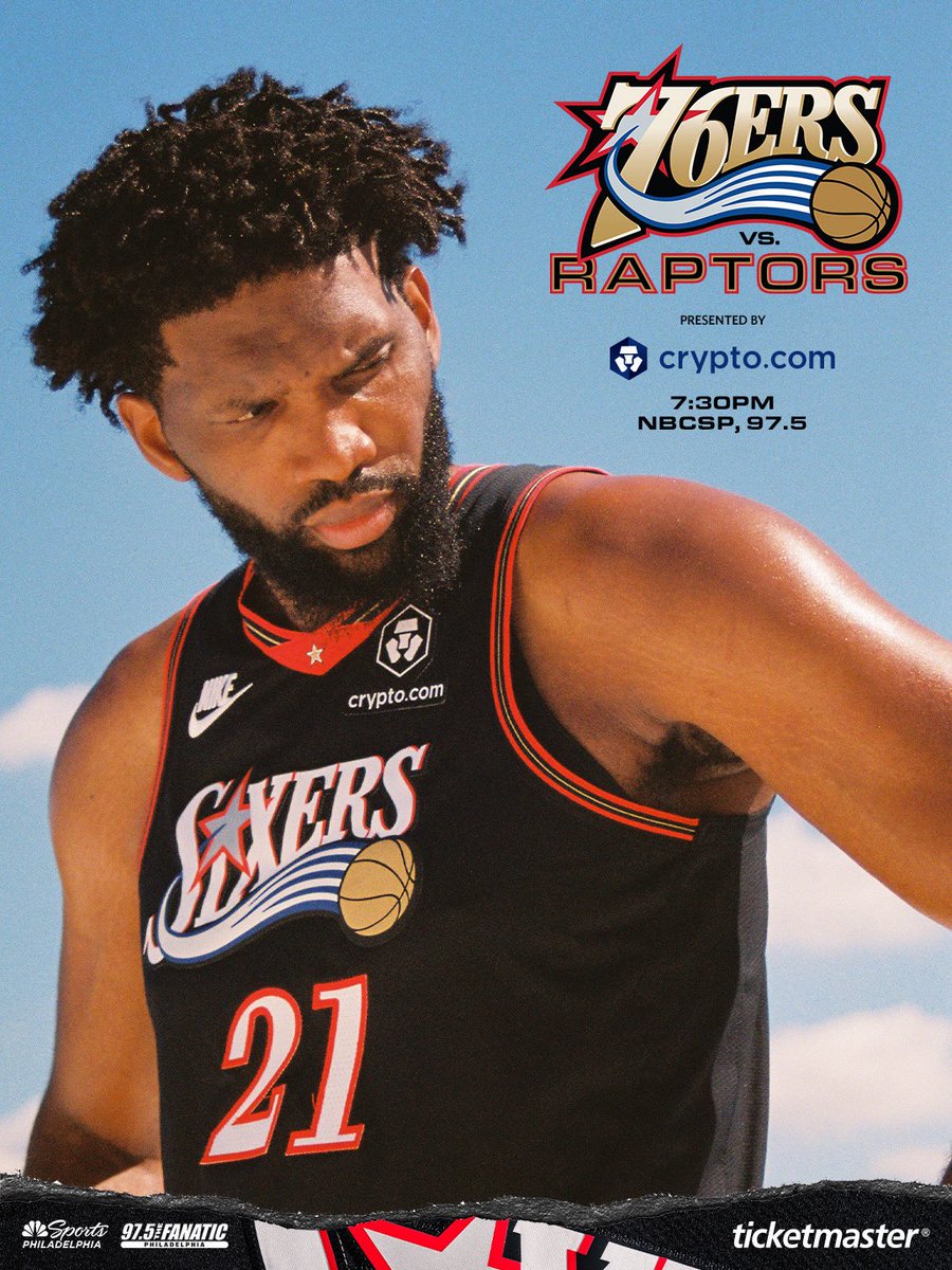 it’s a classics night. 👀

🕢 7:30 PM 
📺 <a href="/NBCSPhilly/">NBC Sports Philadelphia</a> 
📻 <a href="/975TheFanatic/">97.5 The Fanatic</a> 
🆚 <a href="/Raptors/">Toronto Raptors</a> 
🎟️ tinyurl.com/76erstickets

<a href="/Ticketmaster/">Ticketmaster</a>
