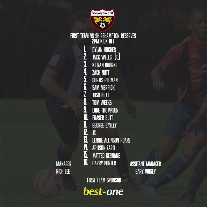 patchwaytownfc's tweet image. We’re Back! 😍

Our Starting XI to Face Shirehampton Reserves ⚫️⚪️