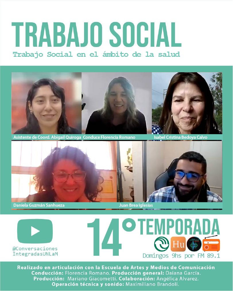 Domingo - 9 hs - Trabajo Social y Salud
Diálogo interdisciplinario desde 🇦🇷🇨🇴🇨🇱🇪🇸
Salud mental, pública y colectiva
Cuidados, derechos, investigación y ética profesional
📌 ¡Sumate al debate!
#TrabajoSocial #SaludColectiva #Interdisciplina  #DerechosHumanos #SaludMental