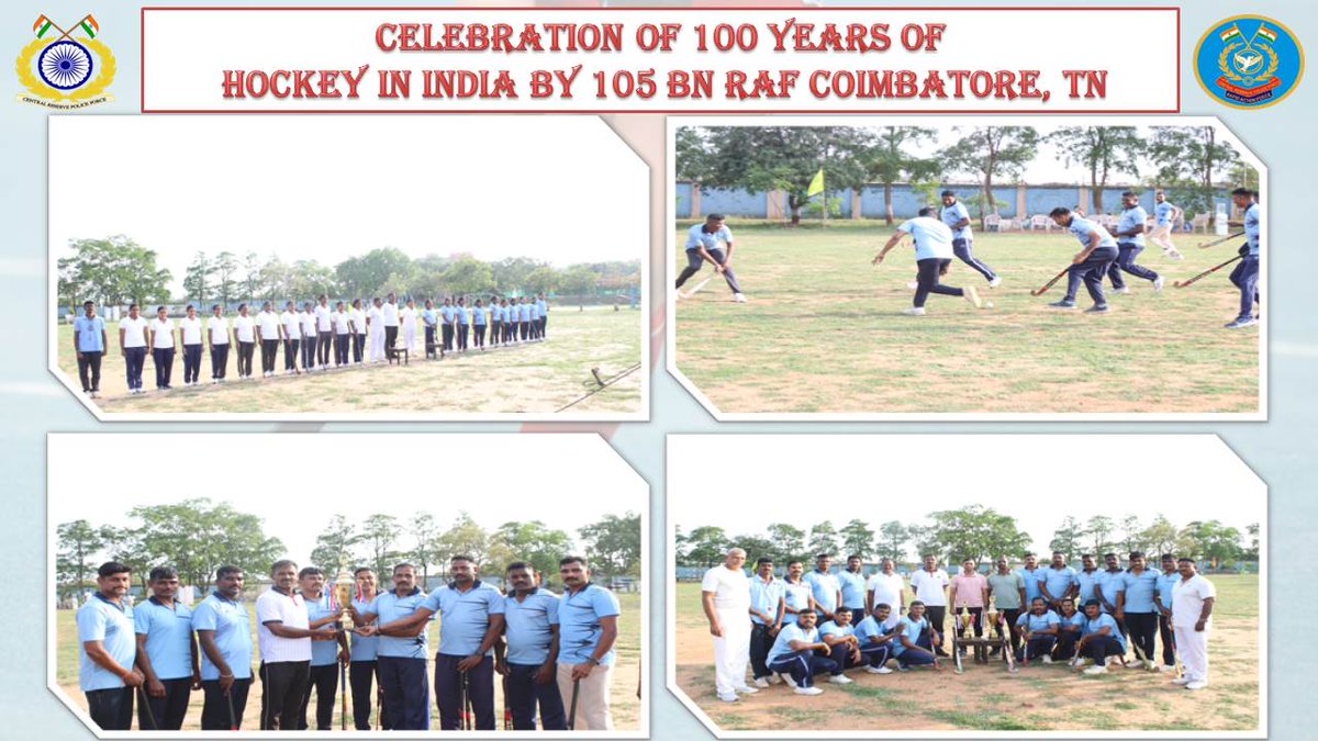 Marking a century of Hockey in India,  105 Bn RAF  organized a commemorative  Hockey Match . This event reflects unity , sportsmanship and enduring pride of our national game .
#100Yearsofindianhockey