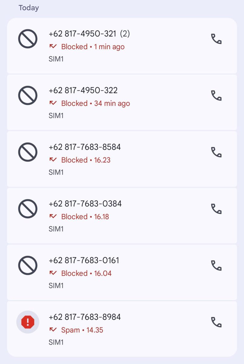 PooTiens's tweet photo. @tanyarlfes gimana caranya berangus nomor² pengganggu ini agar ngga neror, mereka itu teroris sebenarnya. Lagian @myXL @myXLCare saat aktivasinya kan pake KK KTP ini bisa segini banyak neror, ga ada antisipasi dr provider gitu ya cc: @kemkomdigi @YLKI_ID https://t.co/oLY24H187h